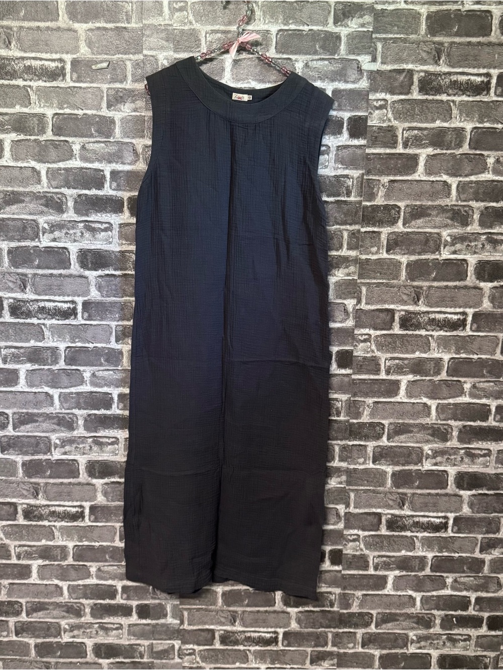 Faherty gauze midi dress gray organic linen